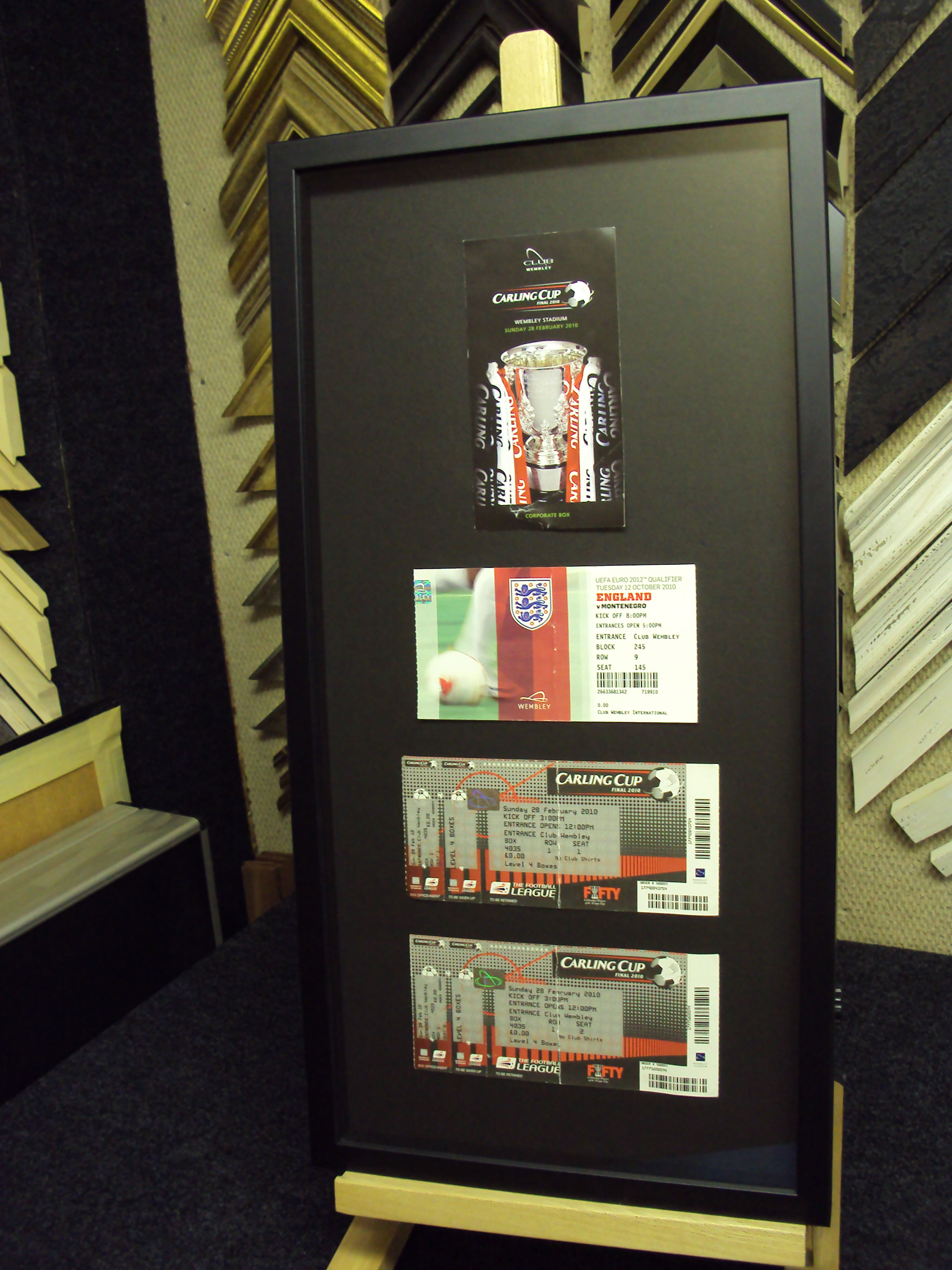 Football Tickets Bespoke Framing