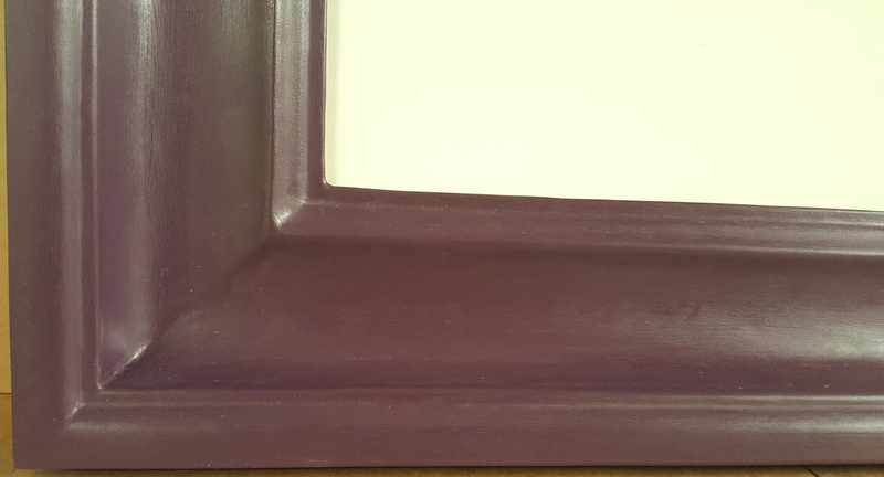 Deep purple closed corner frame with wax finish